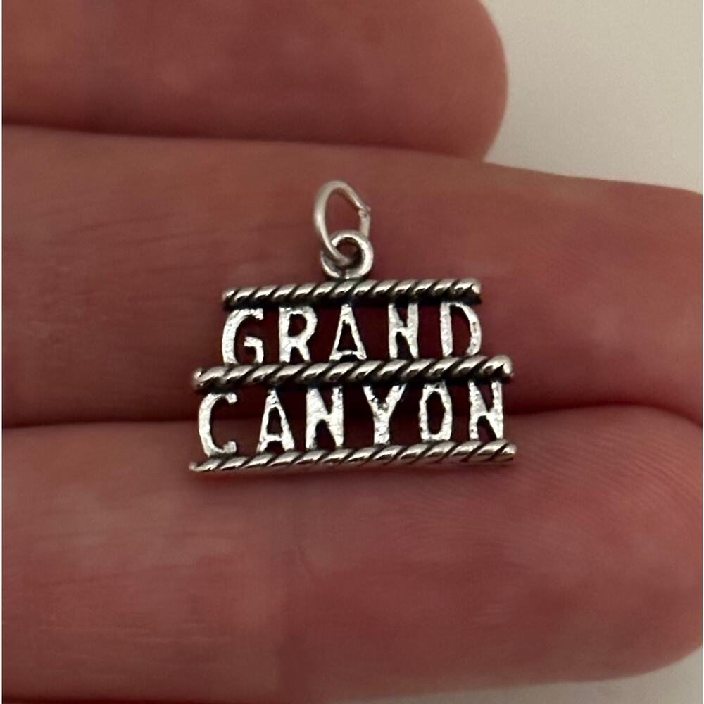 Sterling Silver Grand Canyon Charm, Sterling Silver Oxidized Grand Canyon Charm